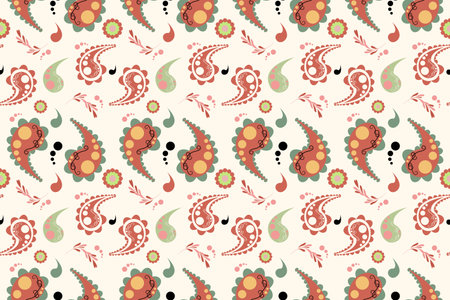 Modern hand drawn paisley ornament pattern. Abstract retro ethnic style. Fashionable vector template...