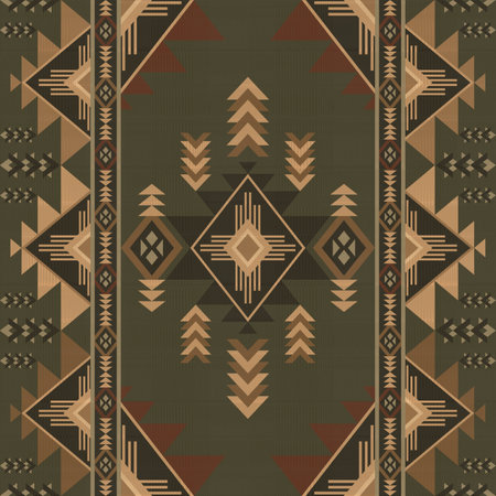 Navajo tribal vector seamless pattern. Native American ornament. Ethnic South Western decor style. Boho geometric ornament. Vector seamless pattern. Mexican blanket, rug.のイラスト素材
