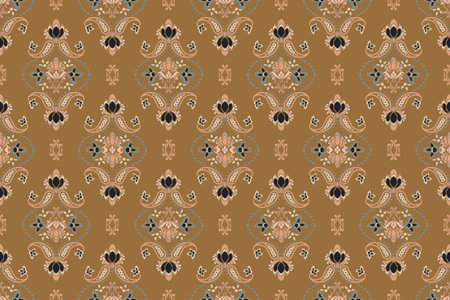 Ikat geometric folklore ornament. Oriental vector damask pattern. Ancient art of Arabesque. Tribal...