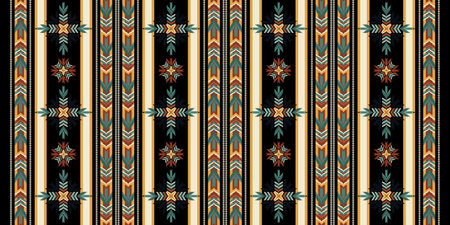 Tribal vector ornament.Seamless African pattern.Ethnic carpet with chevrons.Aztec style.Geometric...