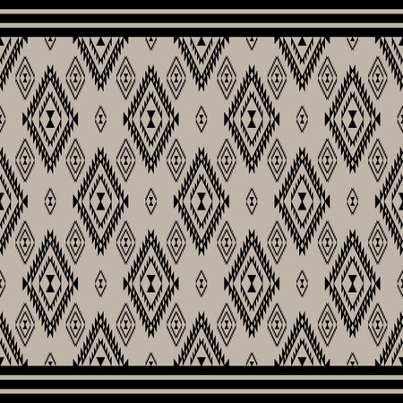 Navajo tribal vector seamless pattern. Native American ornament. Ethnic South Western decor style. Boho geometric ornament. Vector seamless pattern. Mexican blanket, rug.のイラスト素材