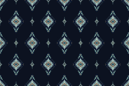 Ikat geometric folklore ornament with diamonds. Tribal ethnic vector texture. Seamless striped...