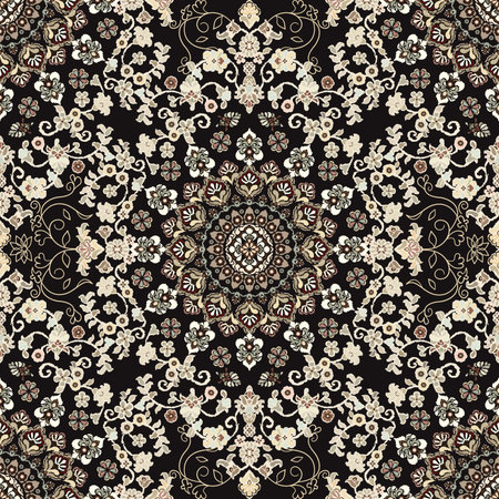 Seamless pattern with floral ornament in baroque style.