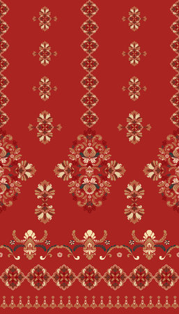 Seamless oriental pattern in the style of baroqueのイラスト素材
