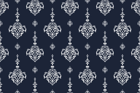 Seamless damask pattern. Vector illustration in classic style.のイラスト素材