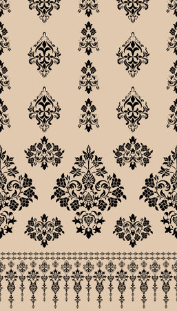Seamless damask pattern. Vintage wallpaper in baroque styleのイラスト素材