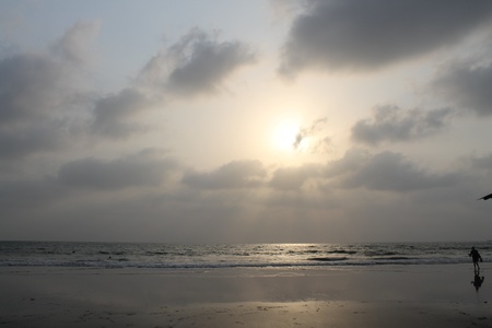 Indian Ocean, South Goa, Colva beach sunsetの写真素材