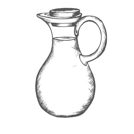 the jug drawn with a contour of the handのイラスト素材