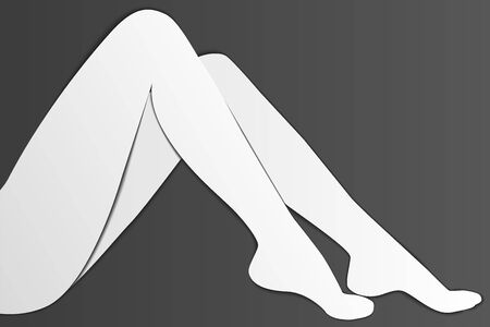 The contours of the female body, the legs of the paper layers paperのイラスト素材