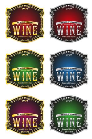 set of labels in vintage style with different gradients and gold and silver jewelryのイラスト素材