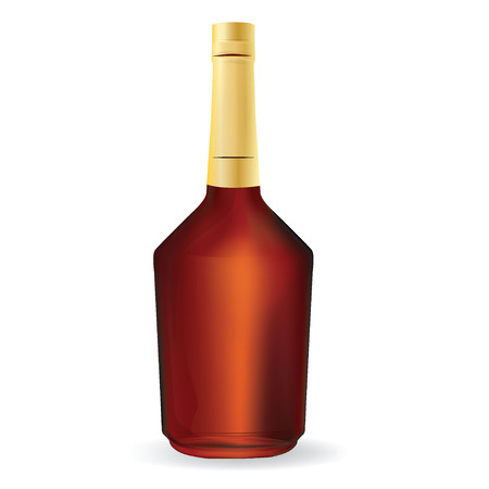 bottle of cognac or whiskey blank pattern in vector on white backgroundのイラスト素材