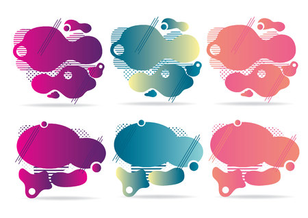 liquid banner template with stripes and drops and different colorのイラスト素材