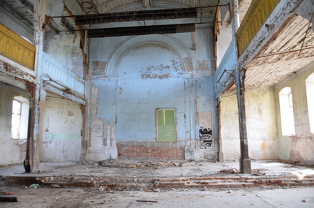 Russia Saratov March 16, 201: the destroyed ancient Church in the interior was built in 1900 selective focusの写真素材