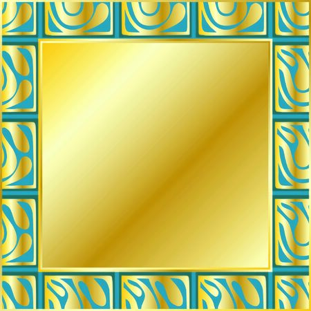 gift card divorces in art Deco style gold with green colorのイラスト素材