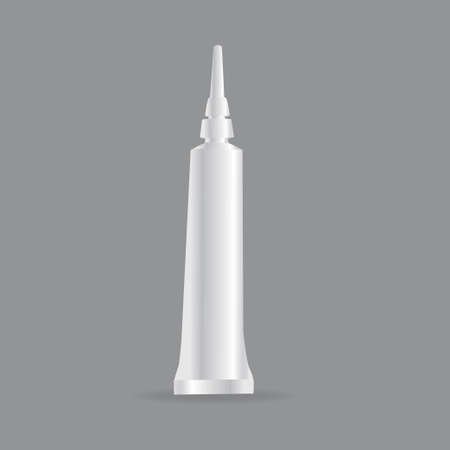 plastic tube with a long on a grayのイラスト素材