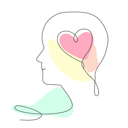 silhouette of a single outline of a humanのイラスト素材