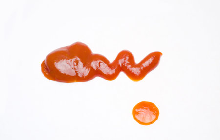 Ketchup stains on a white background. close-up. macro