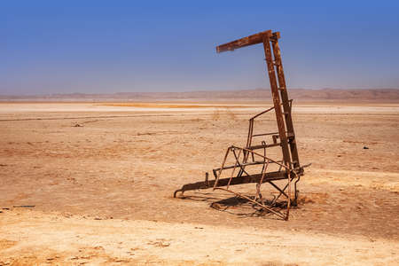 Shott el Jerid is a large salt lake of origin in the south of Tunisia. Sahara Desertの写真素材