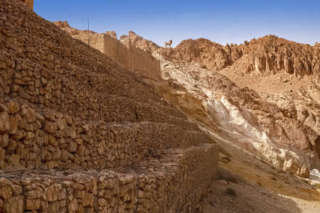 View of the old abandoned village in the middle of the Sahara Desert, Tunisia, Africaの写真素材