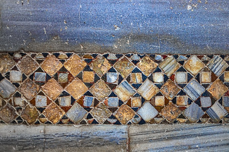 Byzantine mosaics on the floor of St. Nicholas Church Demre, Turkey.の写真素材