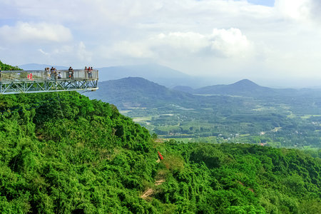 View of the beautiful jungle depths of Yanoda Park on Hainan Island, China.の写真素材