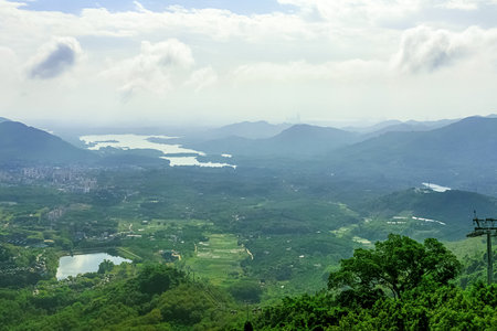 View of the beautiful jungle depths of Yanoda Park on Hainan Island, China.