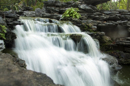 In the fall of the stream.