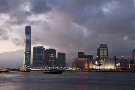 Hong Kong landscape at night.