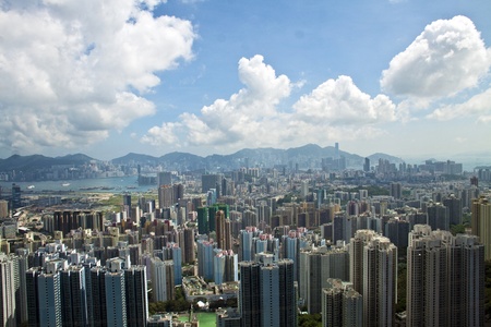 View of Hong Kong skyline.