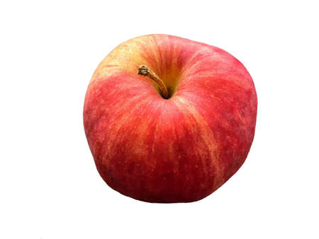 Red apple isolated on a white background. Fresh ripe red apple.