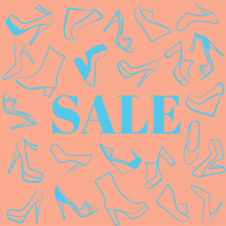 Women's shoes on sale vector illustration.のイラスト素材