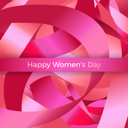 March 8. Satin ribbons. Holidays. Women's Day. Congratulation. Card.のイラスト素材