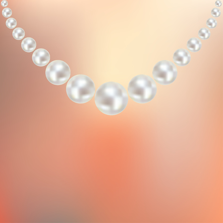 Pearl. Decoration. Beads. Jewelry. Garland. Luxury item.のイラスト素材