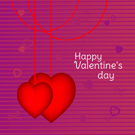 Valentines Day. Red heart. The holiday of lovers. Vector illustration. Card. Congratulation. Template.のイラスト素材