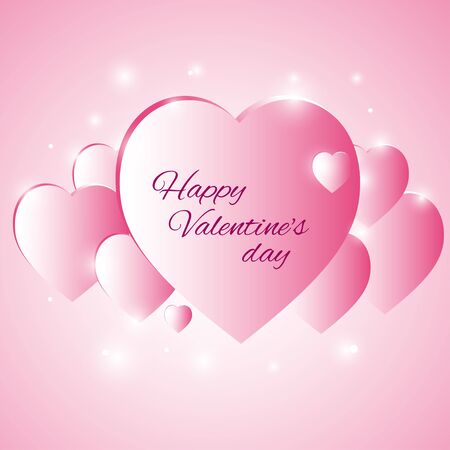 Valentines Day card with Pink heart designのイラスト素材