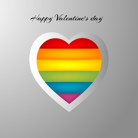 Valentines Day card with Colored heart designのイラスト素材