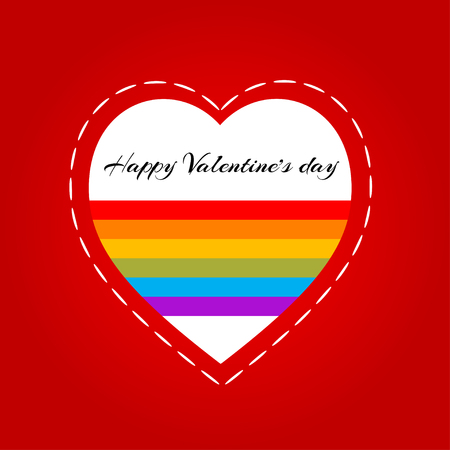 Valentines Day card with Colored heart designのイラスト素材