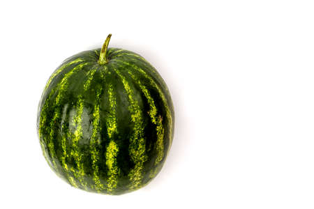 Big juicy watermelon on a white backgroundの写真素材