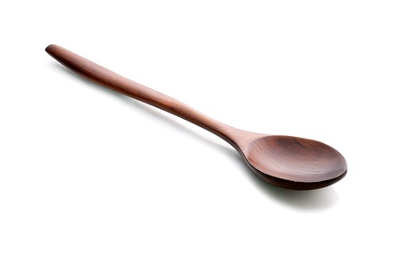 Wooden Spoon isolated on white backgroundの写真素材