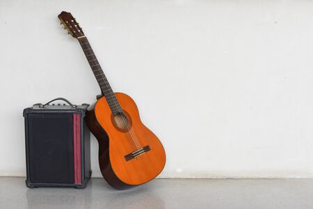 Guitar and audio cabinetの写真素材