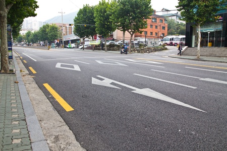 The traffic on the road, in Korea.のeditorial素材