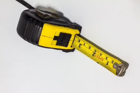 tape measure accessories on background white の写真素材