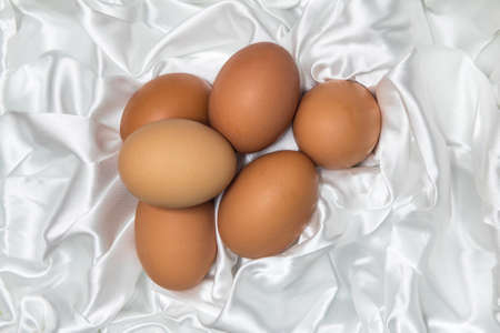 Eggs decorated with white cloth