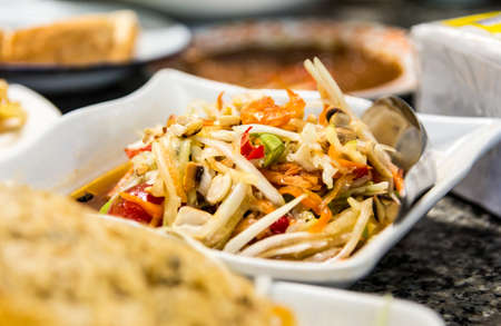 Thailand papaya salad, delicious Spicyの写真素材