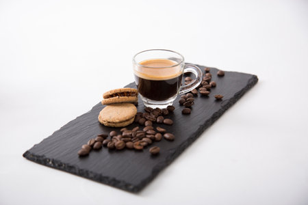 Coffee gourmet hot beverage espresso machine coffee beansの写真素材