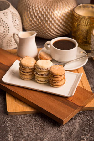 Alfajores Tiny cookies filled with manjar blanco sweet food dessertの写真素材
