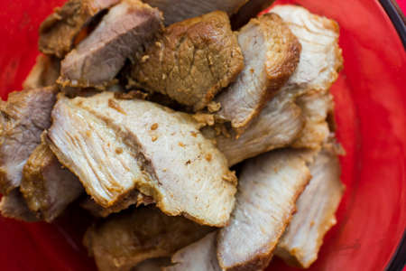 ChicharrÃ³n turkey Pork meat sandwich ingredient food snack popular fast foodの写真素材
