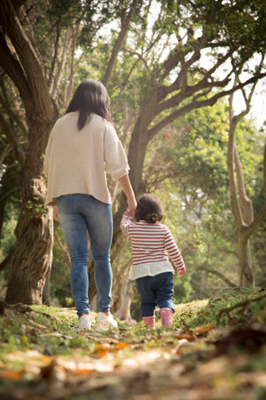 Family together parenthood with little childrenの写真素材