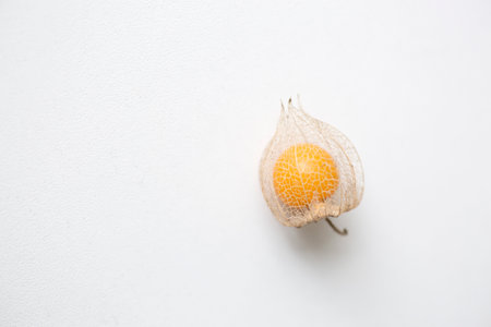 Golden berry organic fruit physalis peruviana fresh berriesの写真素材