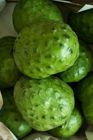 Custard apple or Annona squamosa in the market custard apple